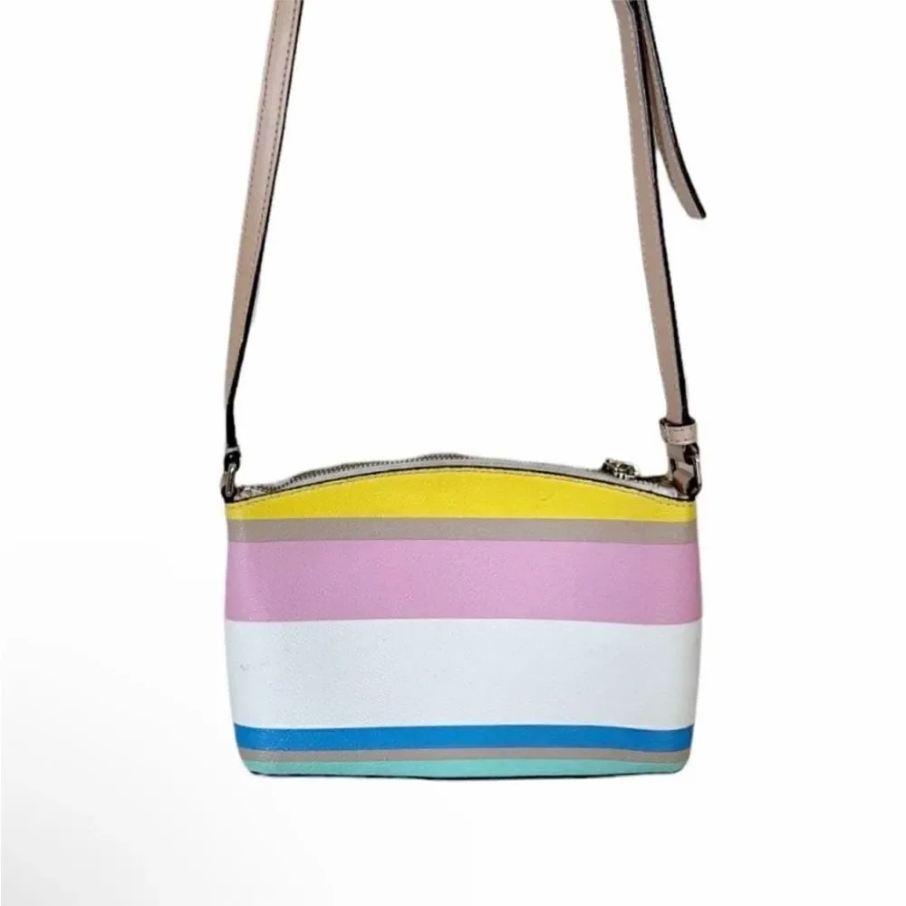 KATE SPADE Dune Striped Millie Grove Street Crossbody Bag Leather Multicolor EUC
